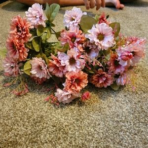 TWO bunches of small light and dark pink flowers